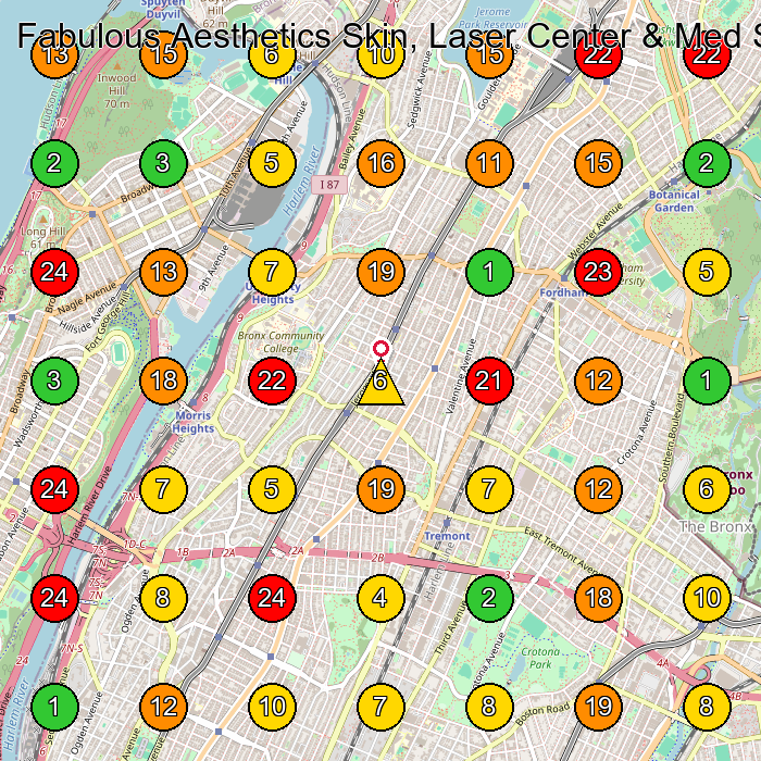 Fabulous Aesthetics Skin, Laser Center & Med Spa Medical Spa GeoGrid ranking map for Bronx NY